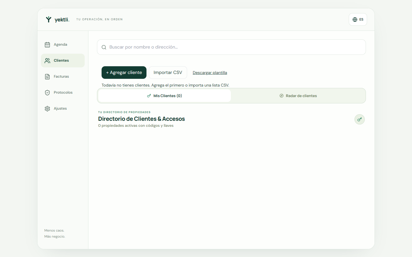 Conocer las secciones de la app — Yektli